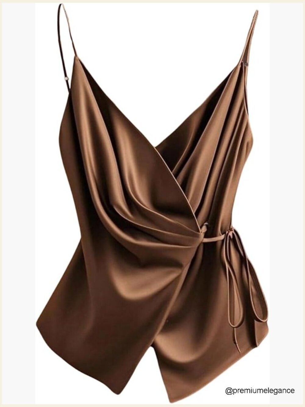 Tie Side Wrap Camisole V Neck Spaghetti Strap Blouse